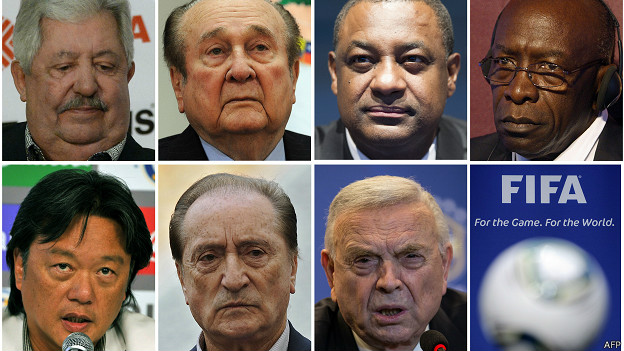 Действующие функционеры ФИФА, которые обвиняются властми США в "коррупции".